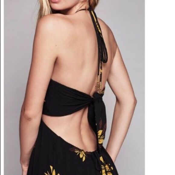 Free People Sunflower Maxi Dress Sz M - Picture 3 of 13